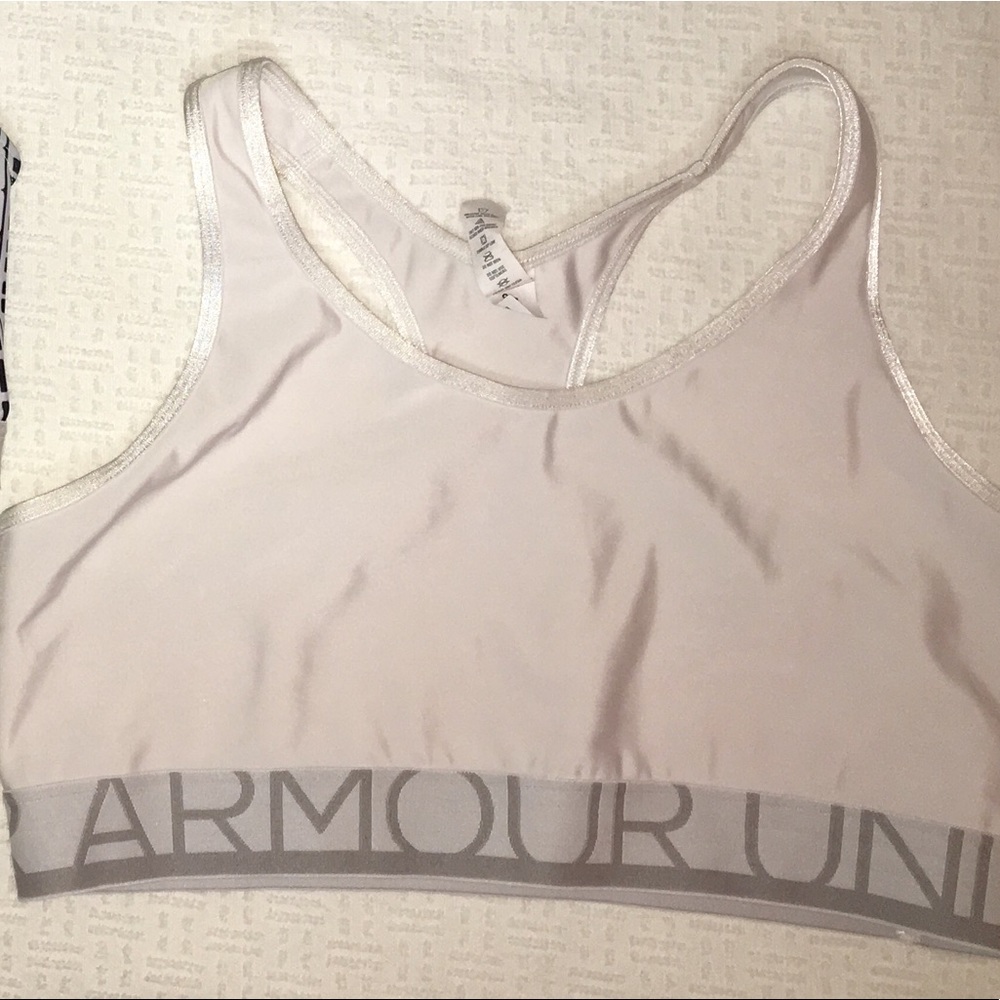 White Under Armour sports bra large